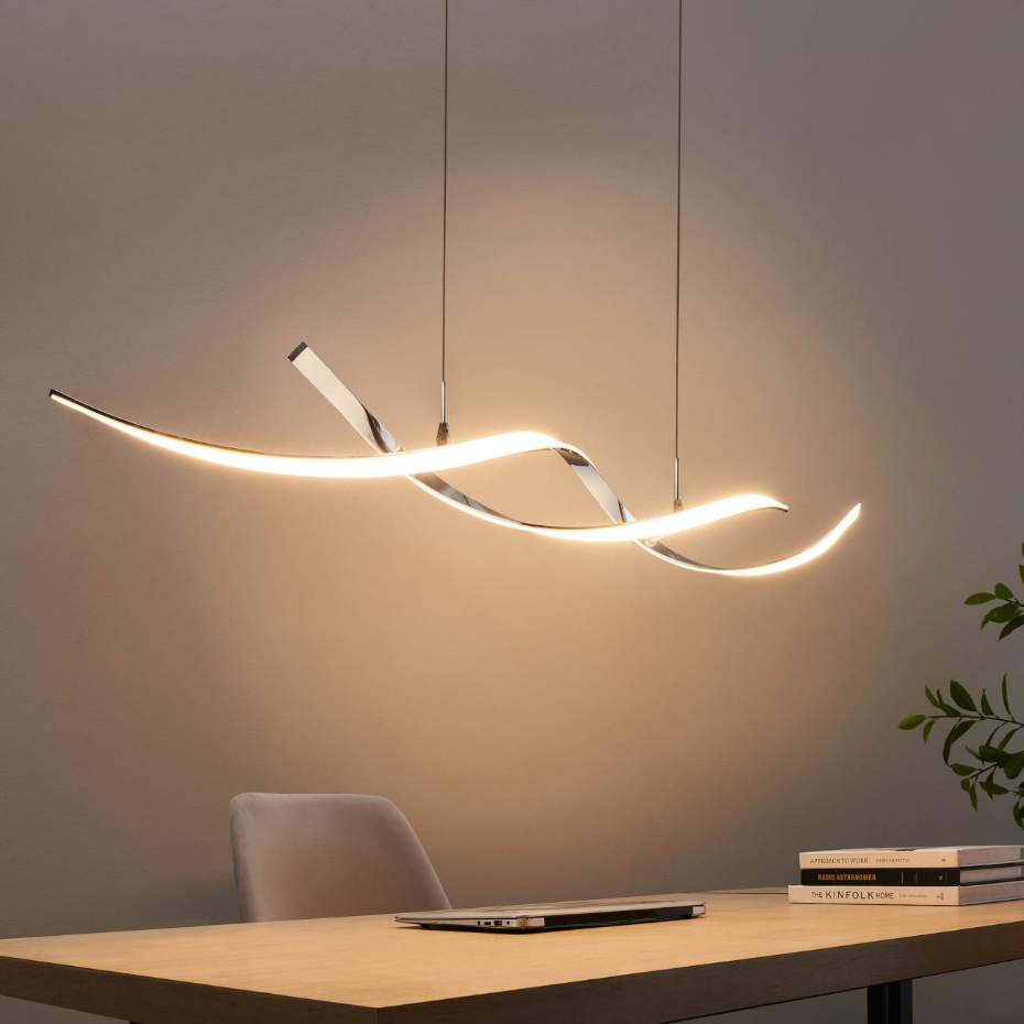 Grande suspension LED avec barres ondulées - GALBA
