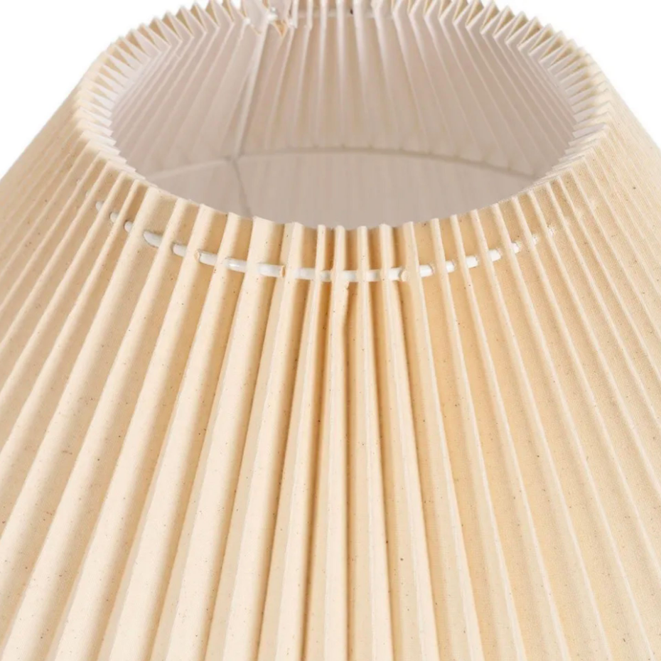 Lampadaire design céramique et abat-jour plissé 53x53x103cm