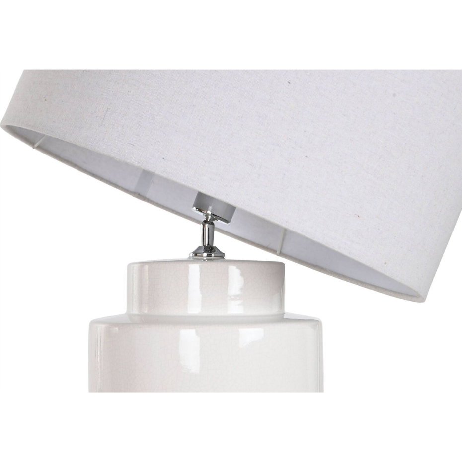 Lampadaire rond en céramique et lin style scandinave Scandi Mediterraneo