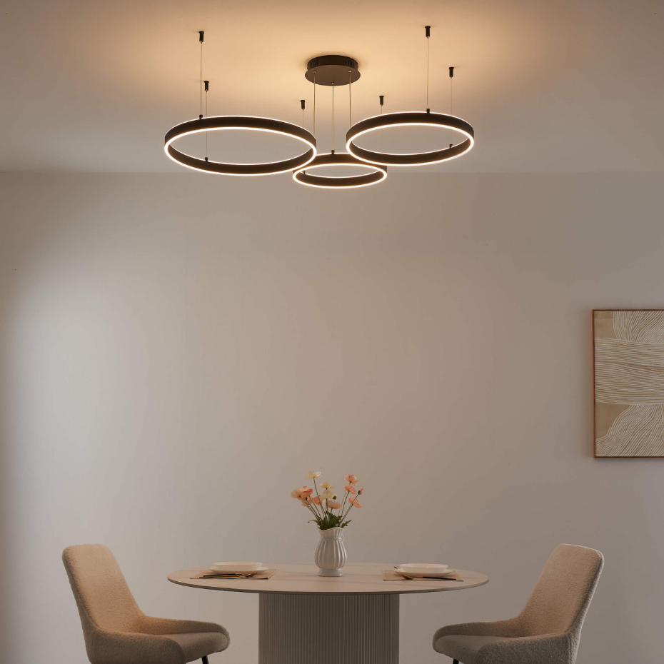 Grand lustre LED à trois anneaux - BLISKO