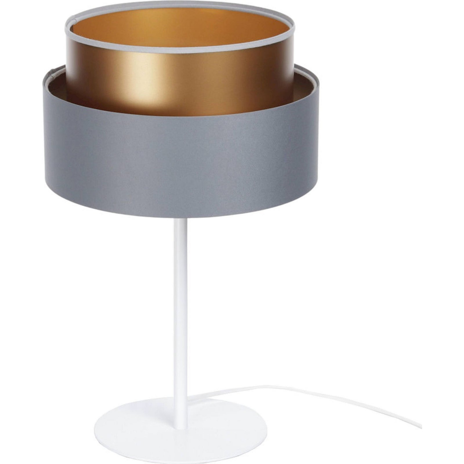 Lampe à poser en tissu rond effet cuivre Duo ellegant