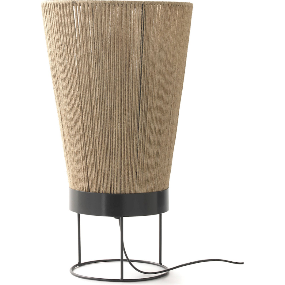 Lampe de table en jute ronde artisanale