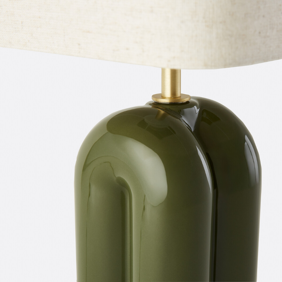 Lampe à poser céramique et lin, Malo