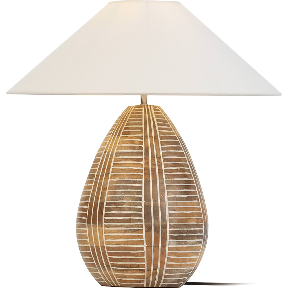 Lampe de table en bois forme organique