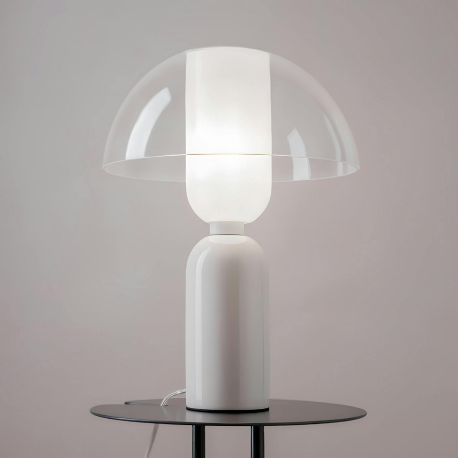 Lampe de salon blanche rétro – verre et céramique WINDER