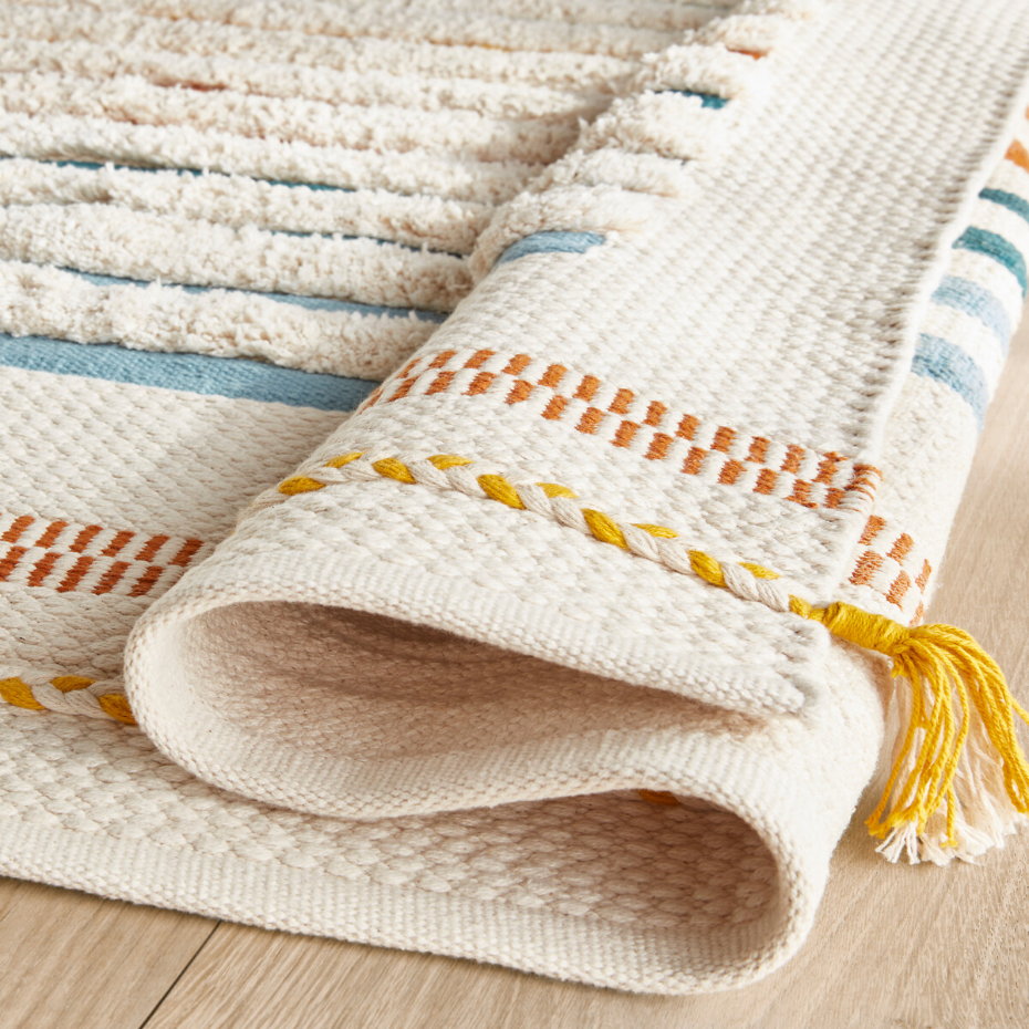 Tapis enfant tissé main coton biologique, Tomulo