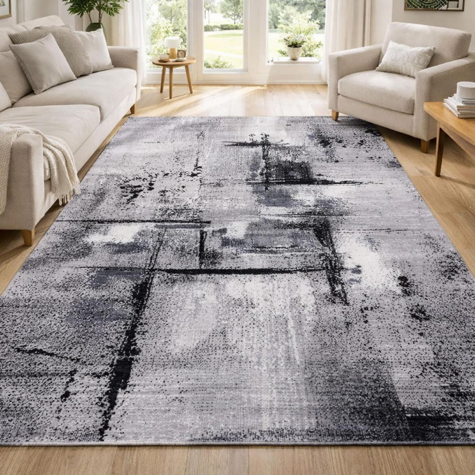Tapis salon et chambre tissé motif abstrait LYN1 TABLO