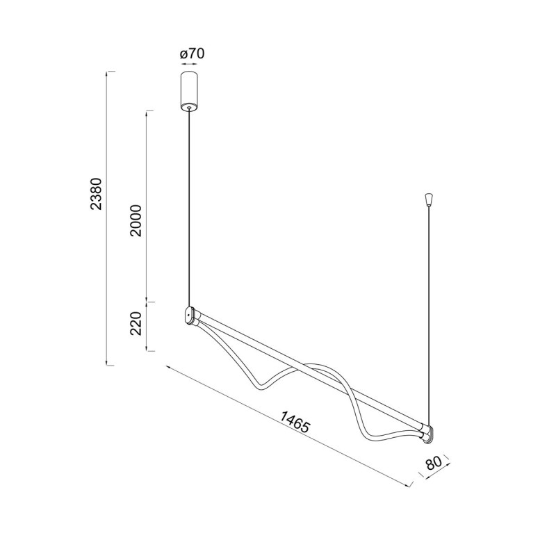 Suspension en métal design, FUGAZ