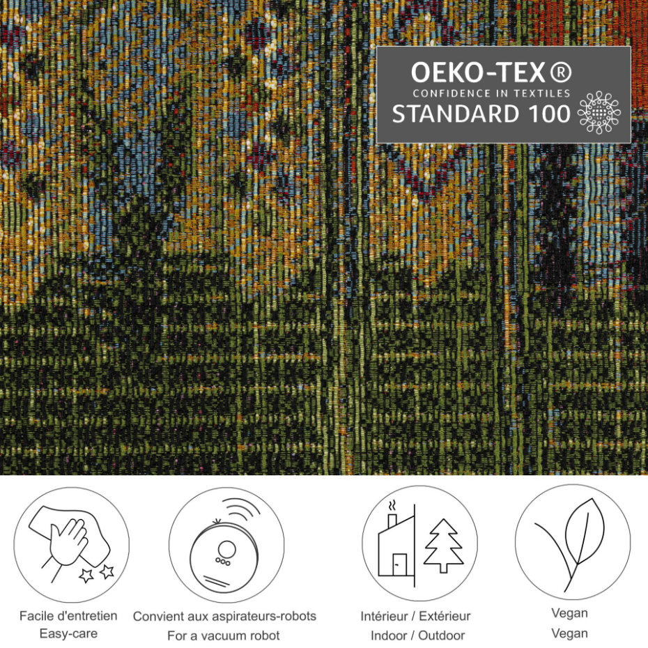 Tapis d'extérieur tissé plat à motifs géométriques - Aurora