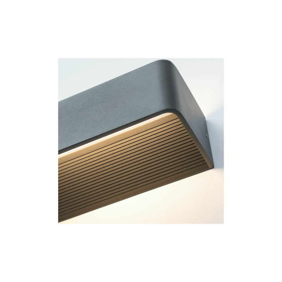 Applique LED grise 20 cm murale - QUADRA