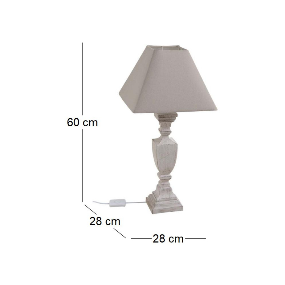 Lampe à poser en bois et coton