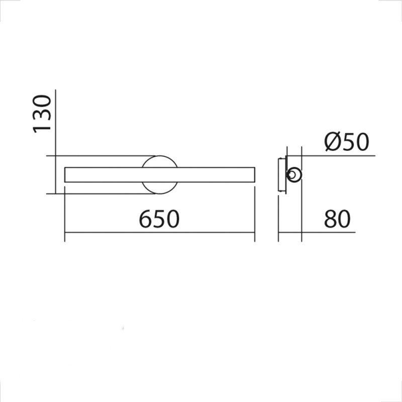 Grande Applique Tube Led Oslo Laiton Et Verre