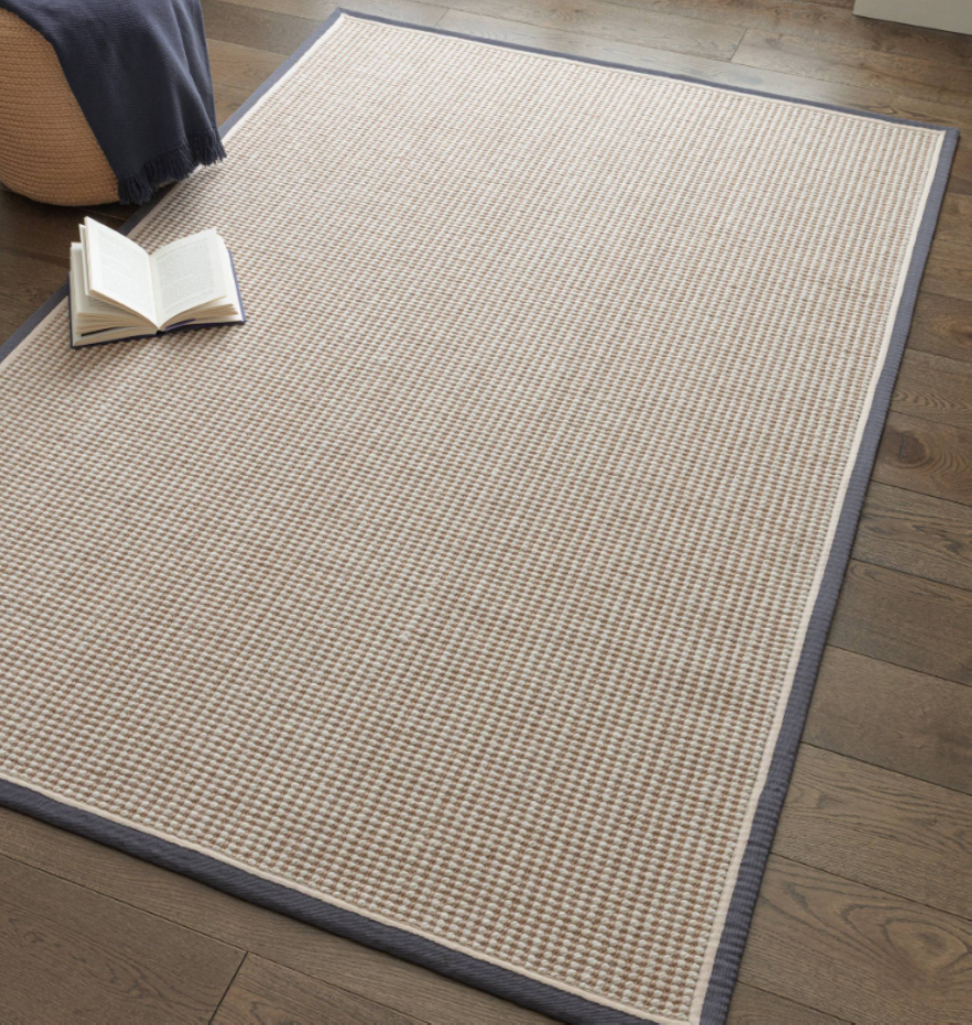 Tapis de salon moderne laine et jute ROKA