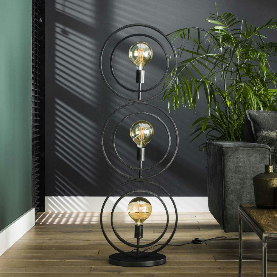 Lampadaire industriel 3 anneaux TRIBECA