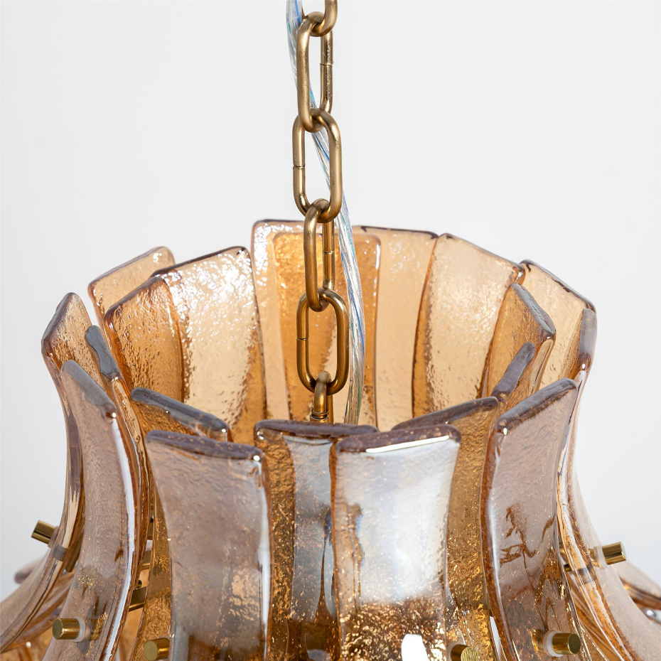 Lustre vintage en cristal finition marbrée