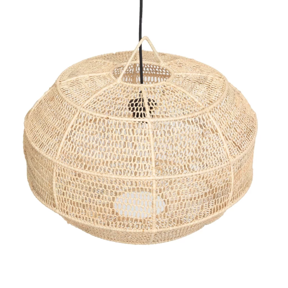 Grande suspension ronde en raphia GLOBE