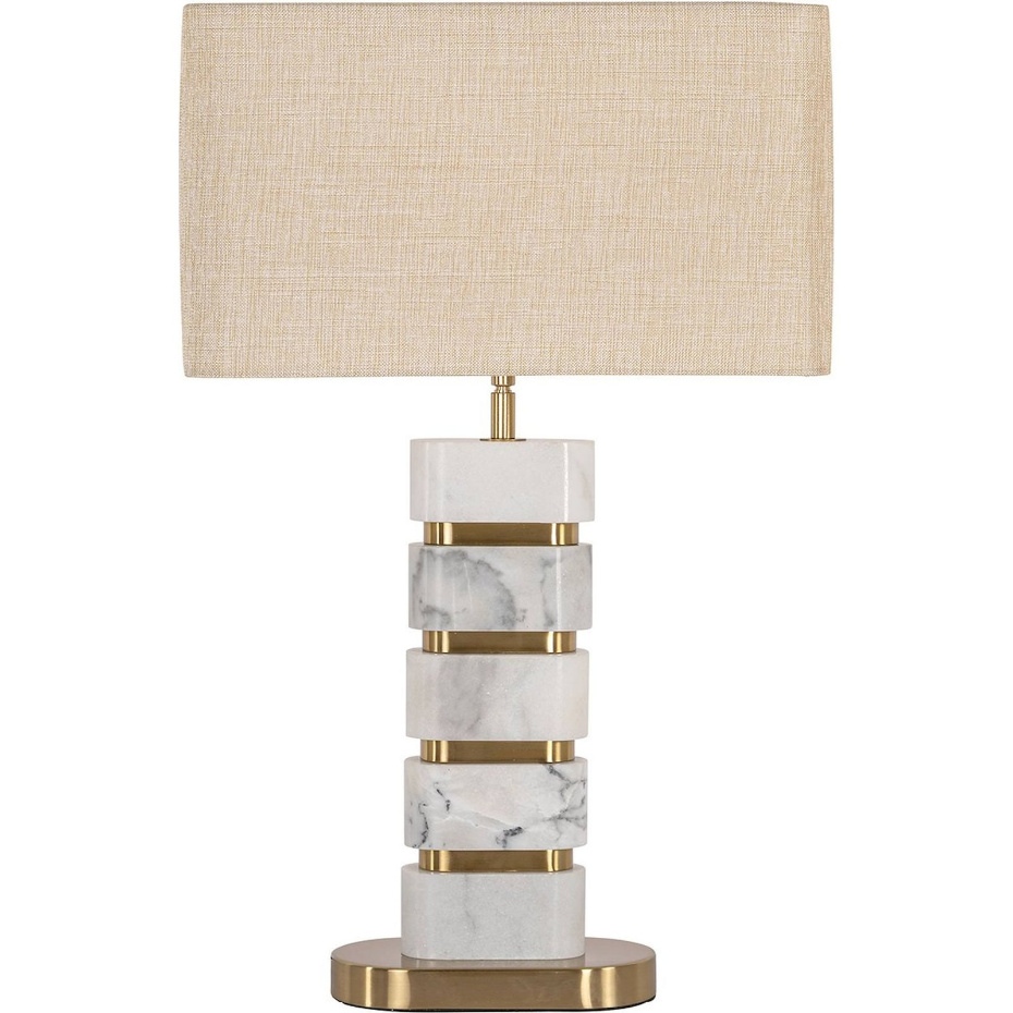 Lampe à poser en marbre avec abat-jour rectangulaire