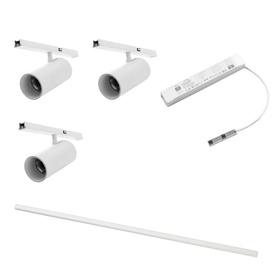 Kit rail 3 spots LED orientables - LYNE