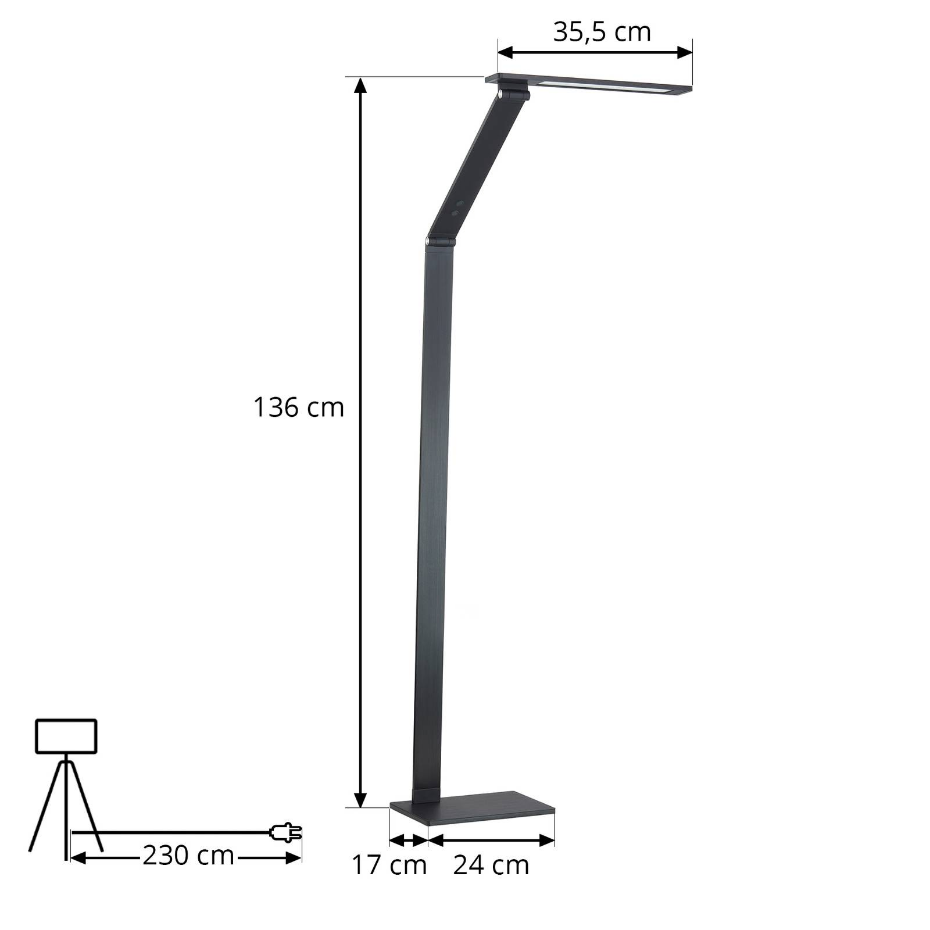 Lampadaire en aluminium moderneLED, Salome