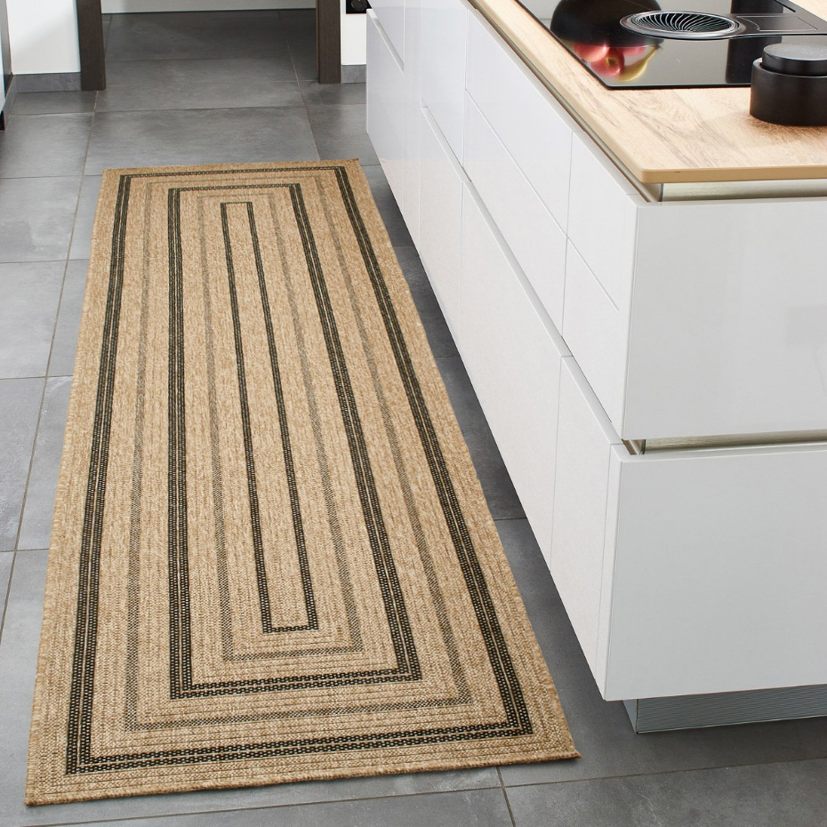 Tapis de salon intérieur extérieur motifs rectangles Nature