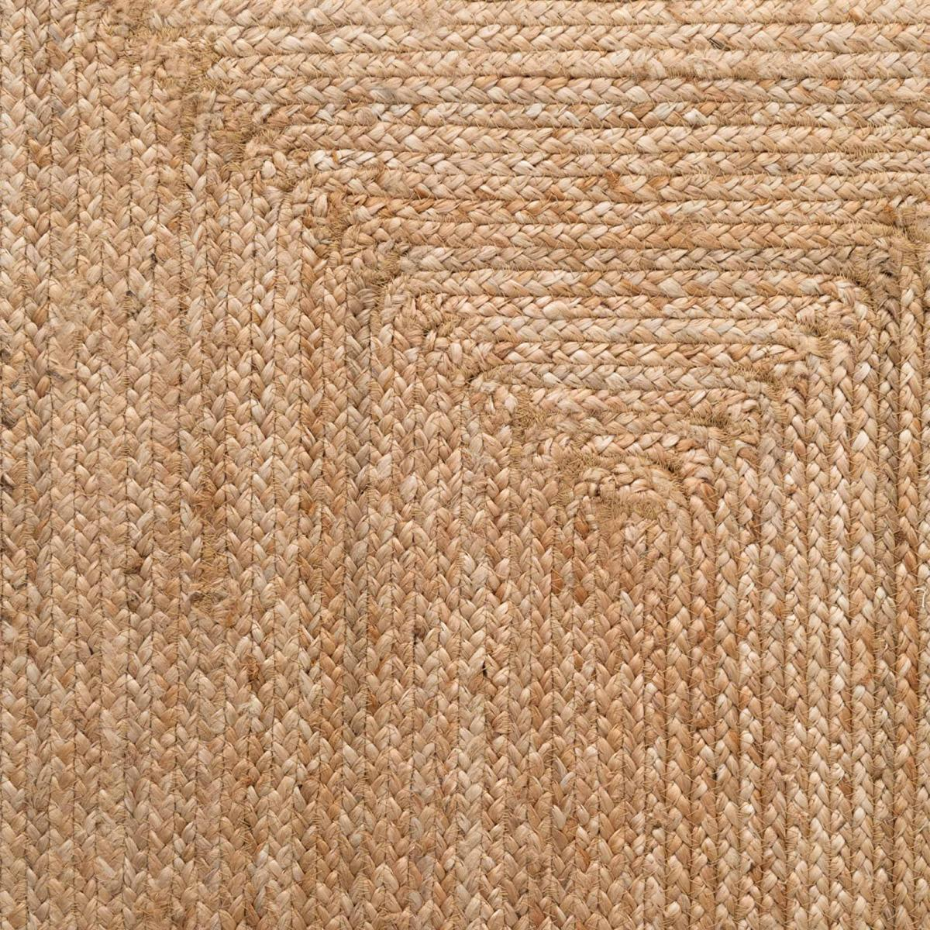 Tapis salon motif simple, JUTE L tissé main, design chaleureux