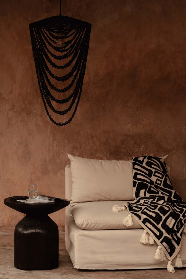 Suspension en bois et fer WOODEN BEAD