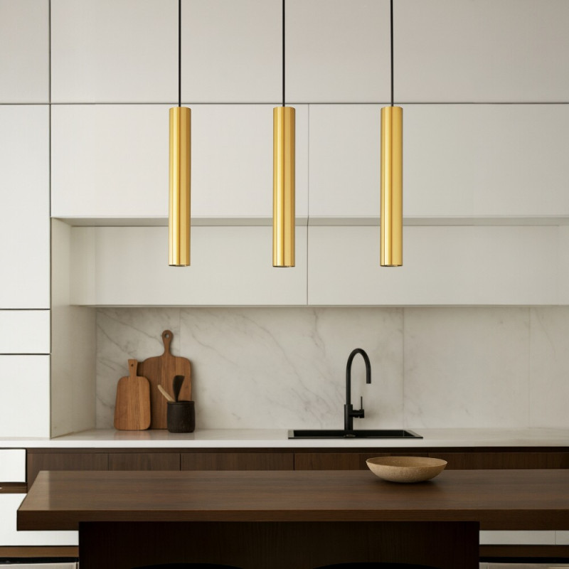 Suspension tube Candle doré