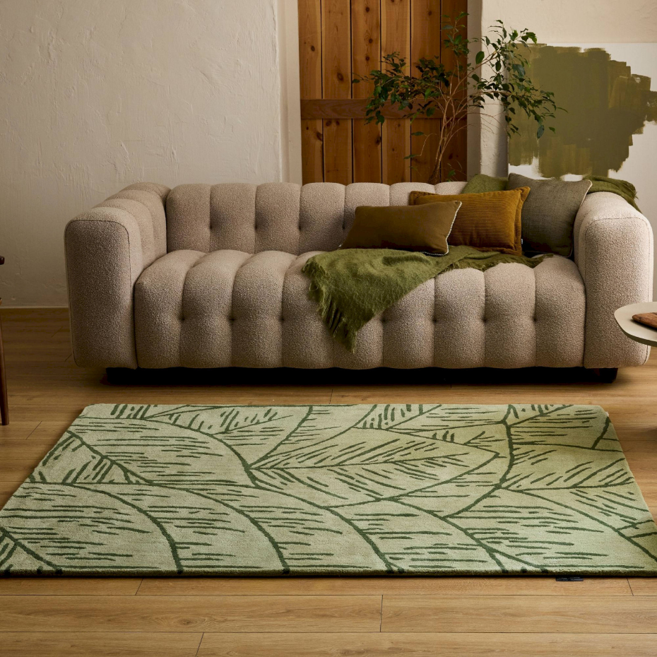 Tapis rectangulaire en laine et coton Cèdre