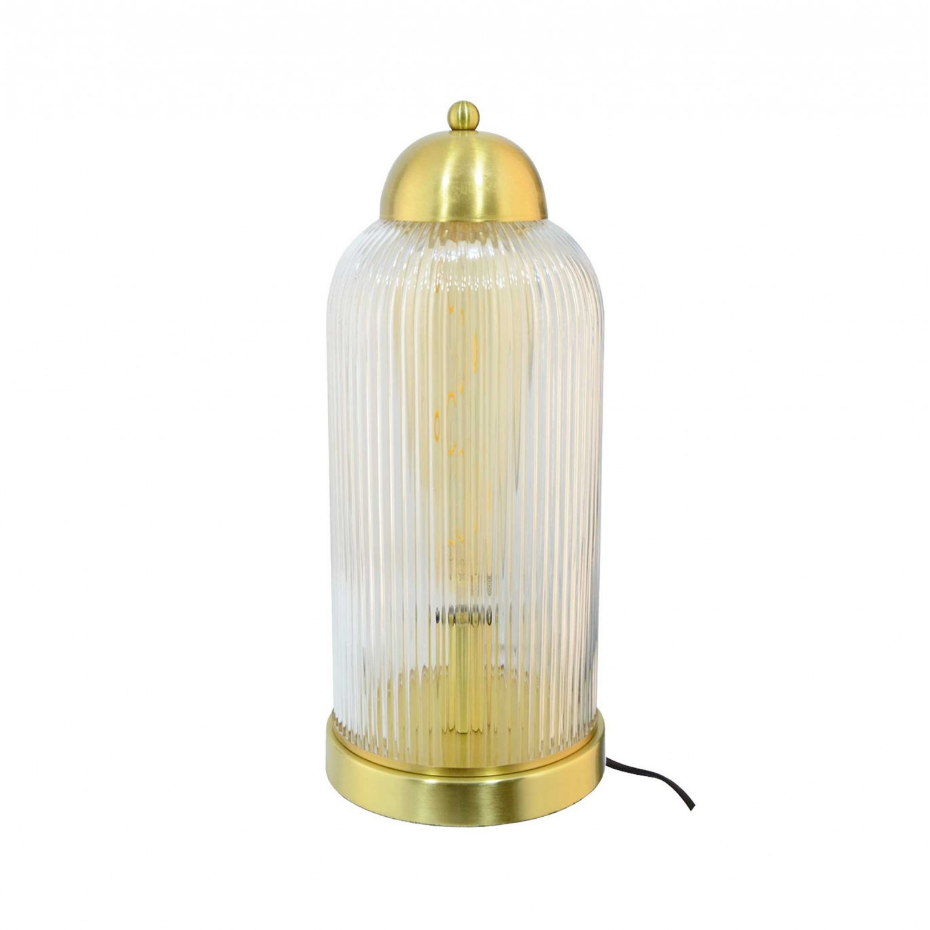 Lampe à poser en verre strié et métal, FALINE