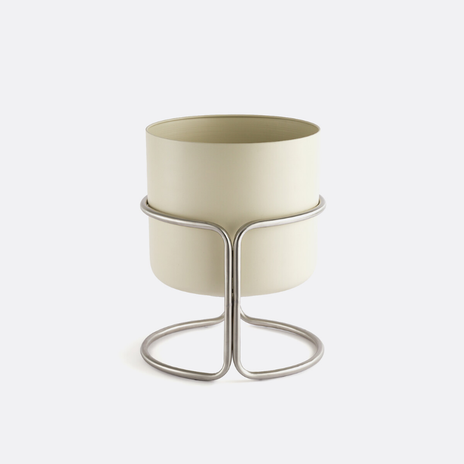 Cache-pot sur pied en métal fer Ø37,5 cm, Giorgio