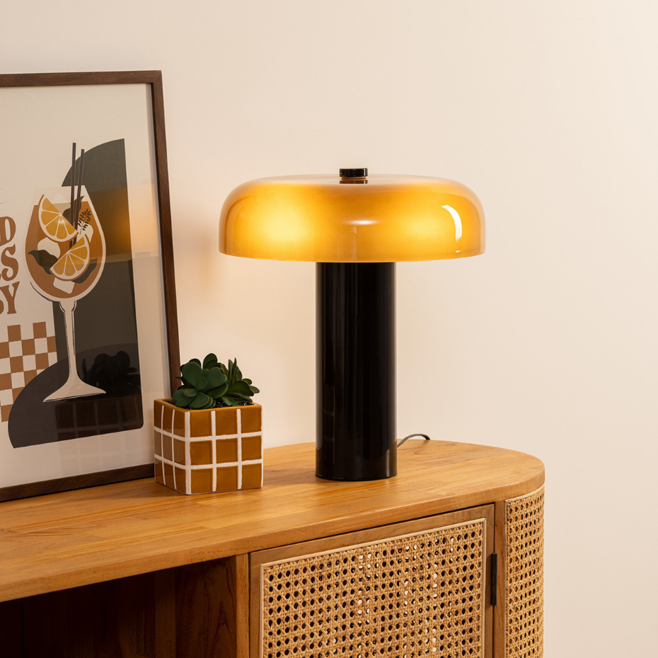 Lampe cylindrique verre ambré JODY