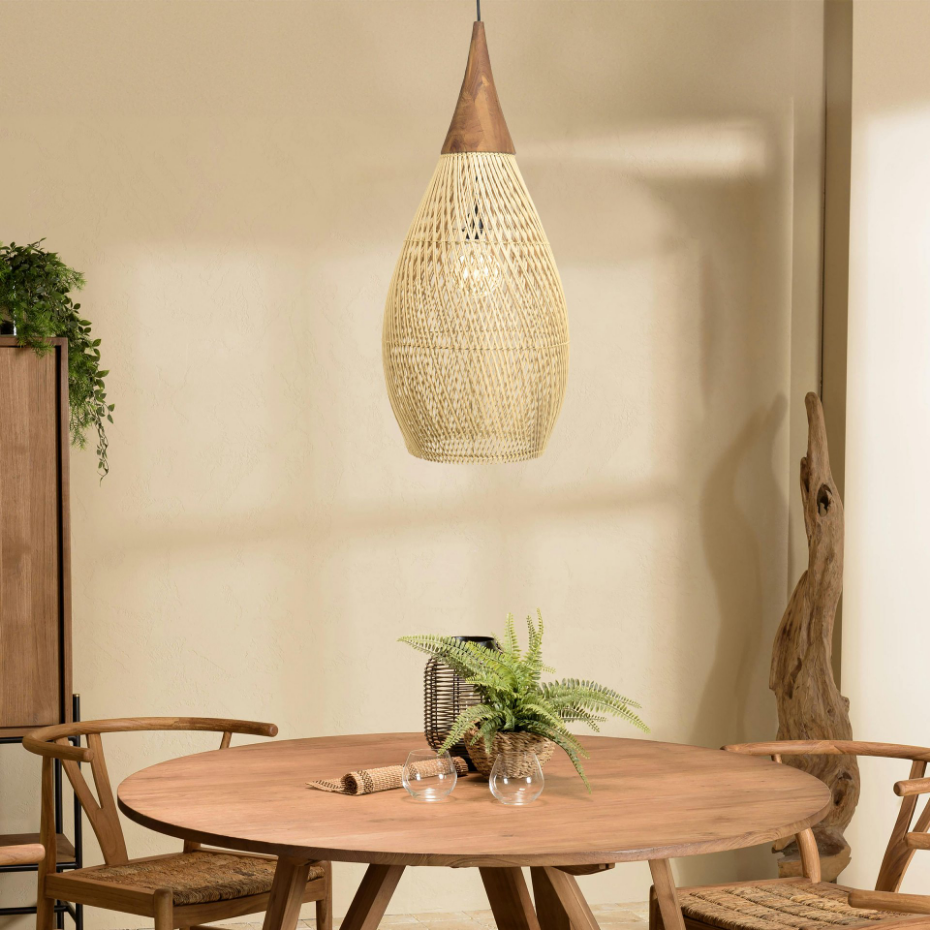 Suspension goutte en rotin 35cm FOLELLI