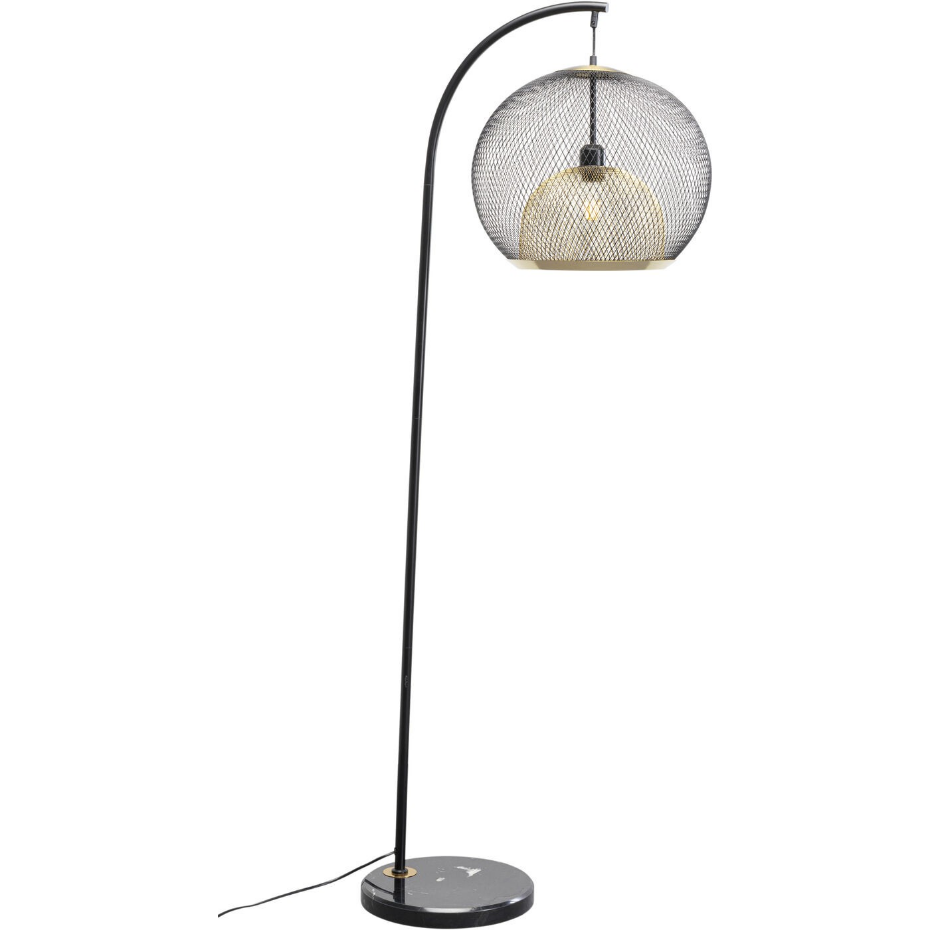 Lampadaire en acier et marbre, GRATO