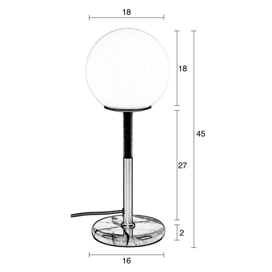 Lampe à poser en marbre et métal  - ORION