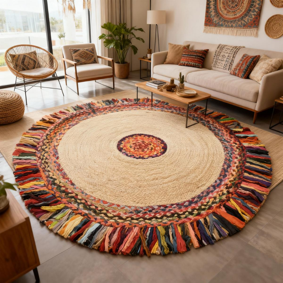 Tapis rond JT SATCH , tapis jute artisanal