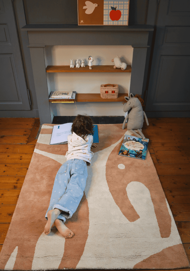 Tapis enfant rectangulaire épais, Coton bio GOTS, ELEPHANT