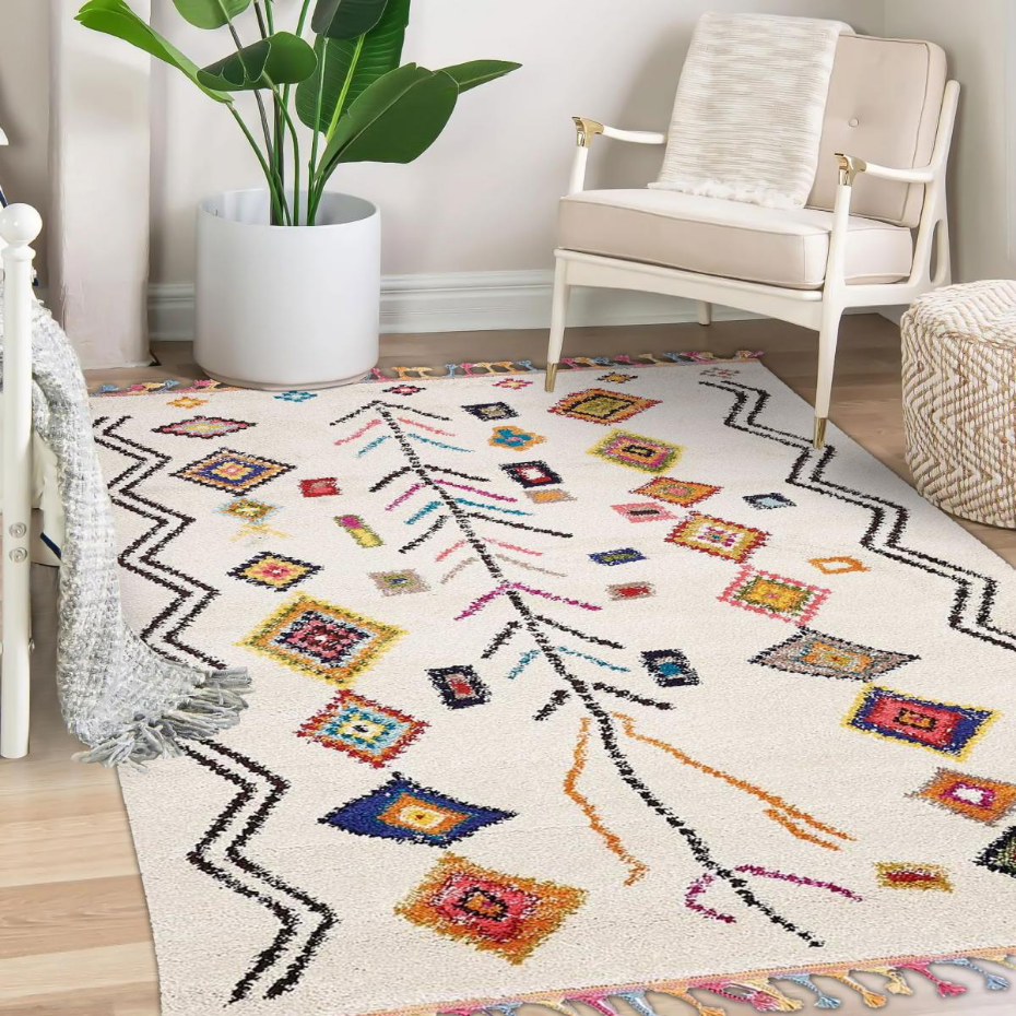 Tapis berbère tissé motif ethnic LYN5 OURIKA E