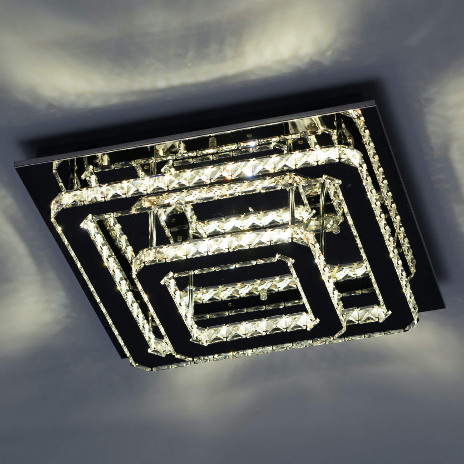 Plafonnier LED carré cristal - WADE