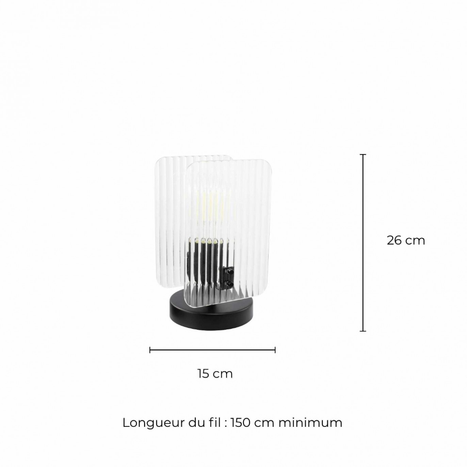 Lampe à poser en verre et métal, BOSCA