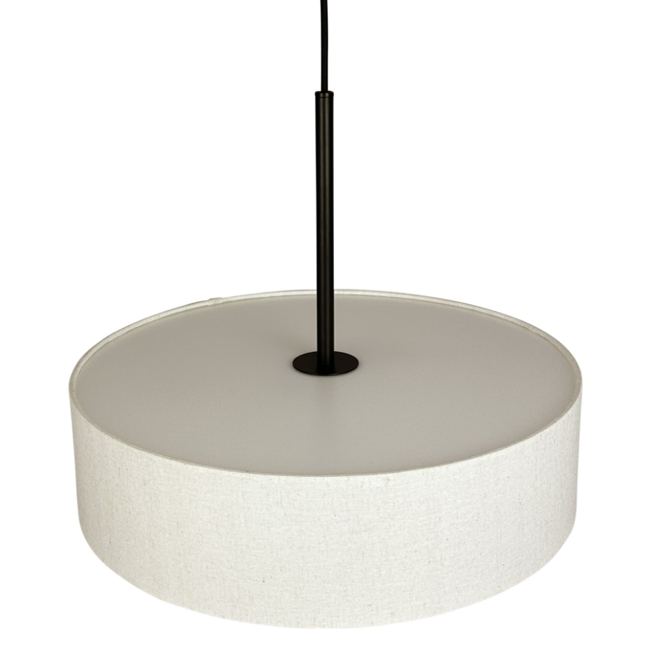 Suspension en métal et tissu Noir/Blanc Calix