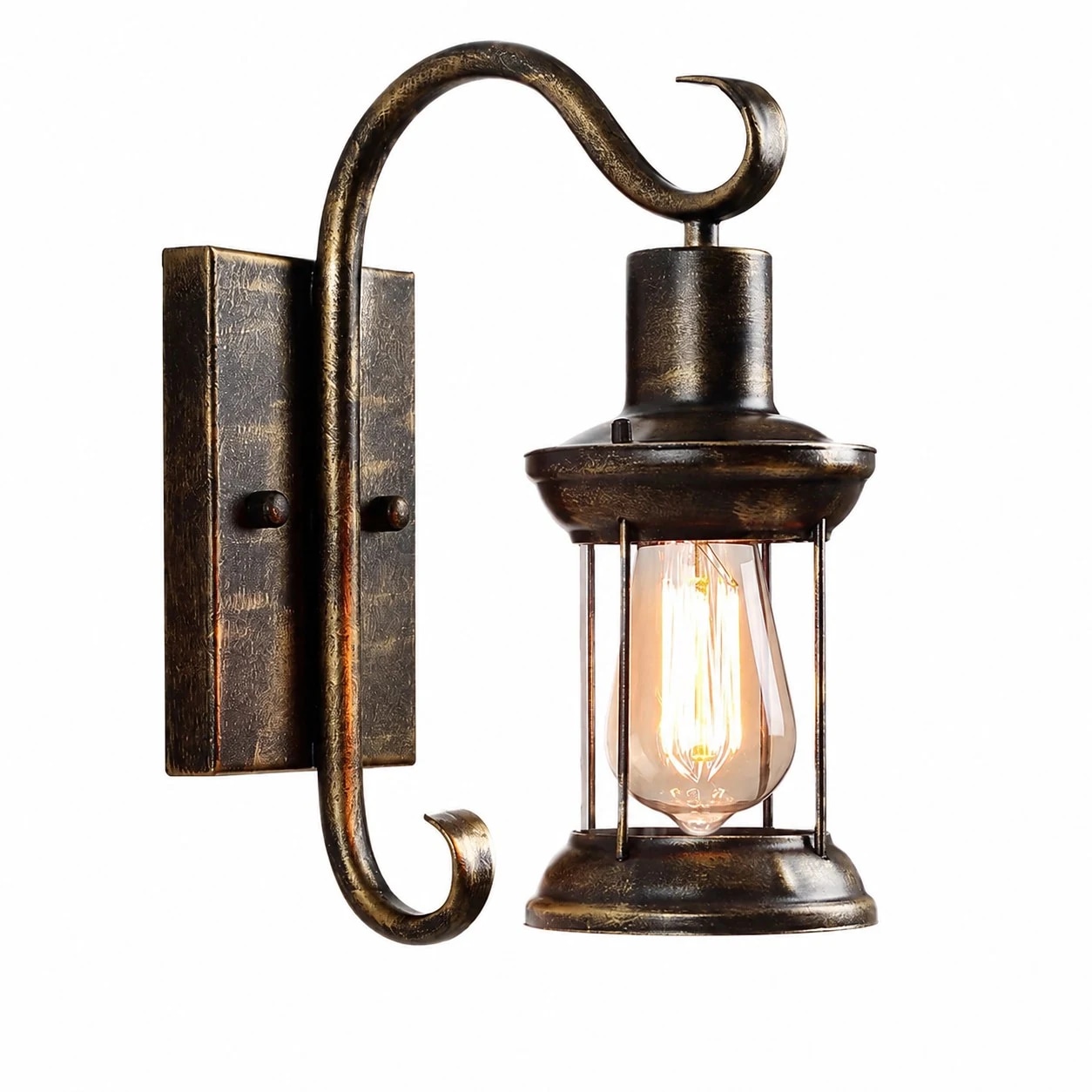 Variante de farol de pared de bronce antiguo