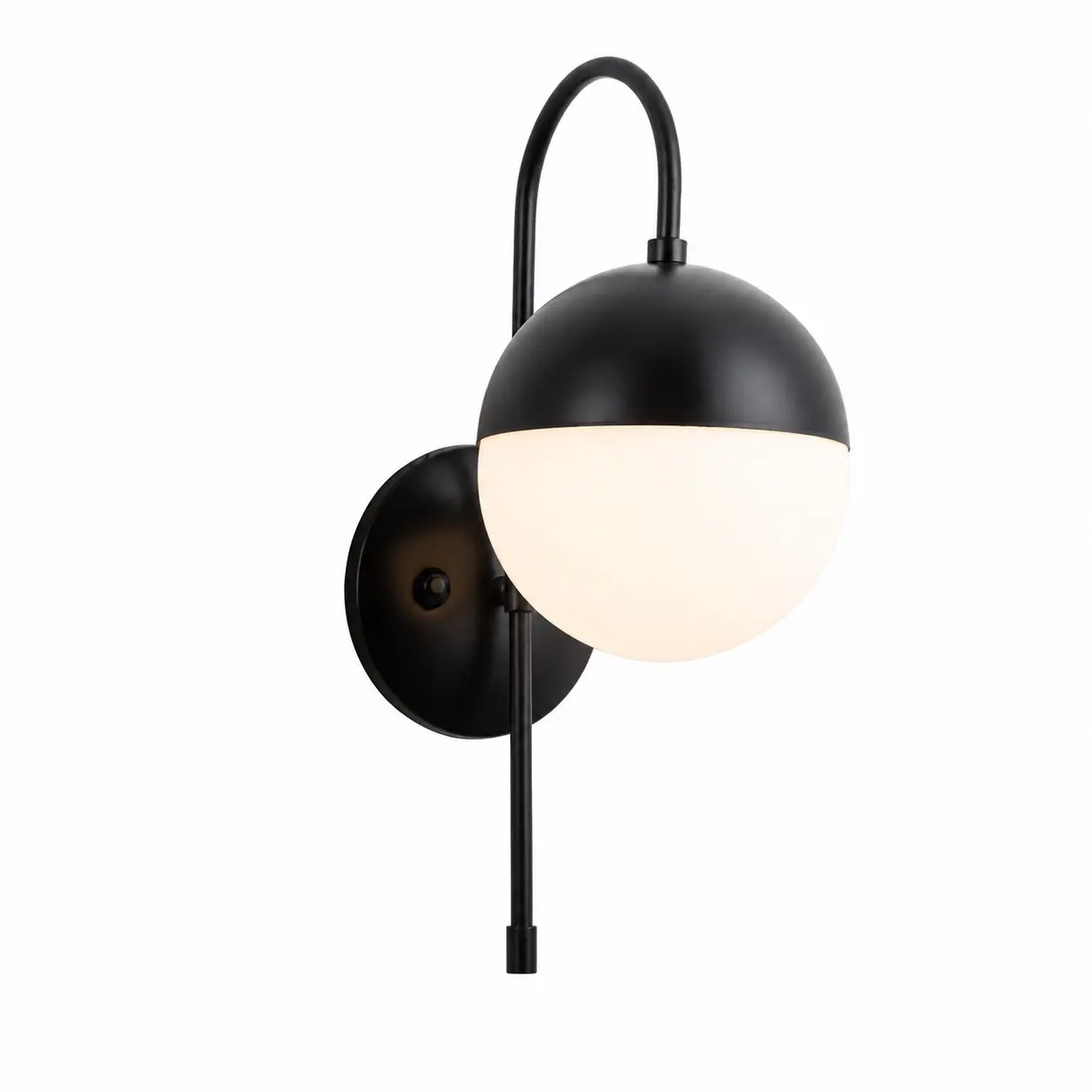 Lámpara de pared moderna de cristal opalino negro