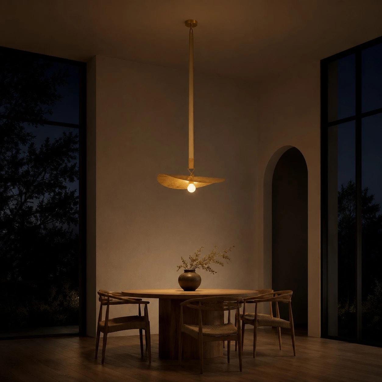 Evening dining room lighting reference