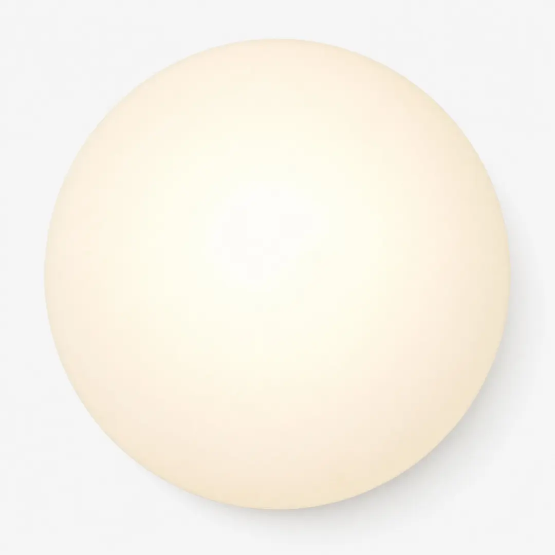 Närbild av den globformade skärmen i mjölkglas