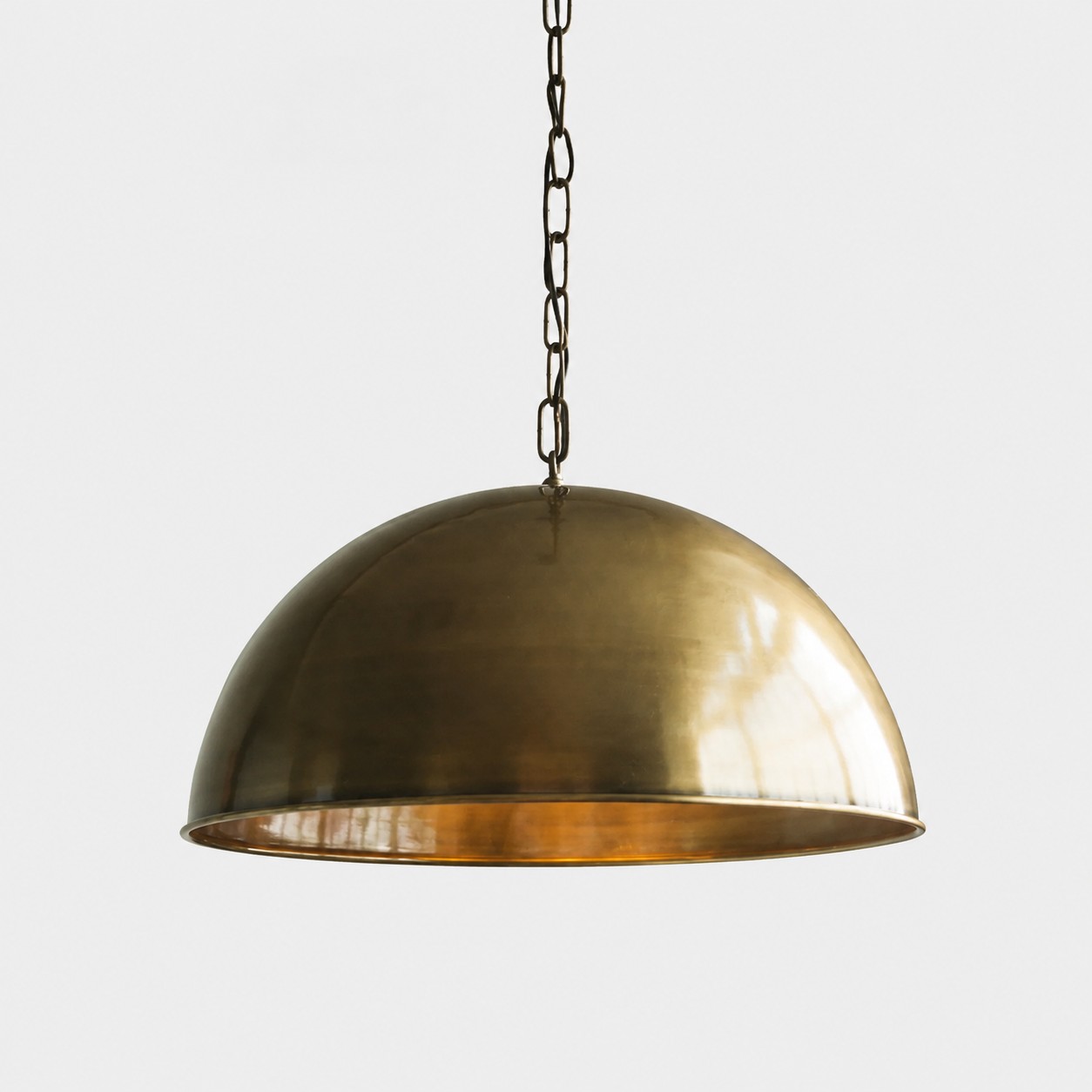 Single antique brass pendant