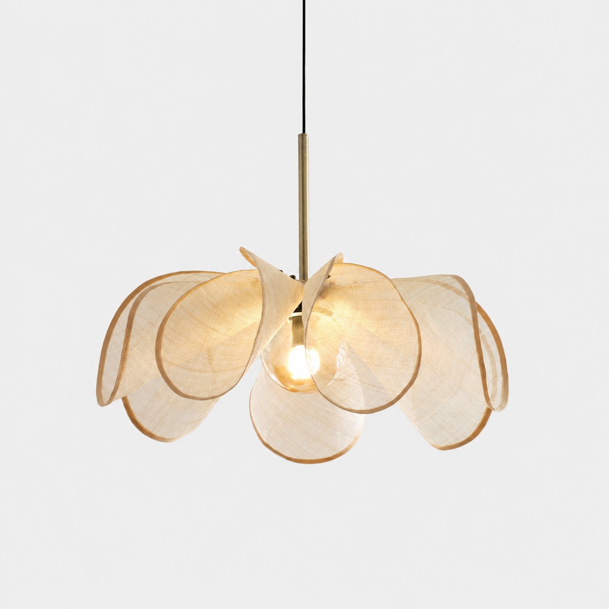 Lámpara colgante de pétalos color crema natural de 80 cm / 31,5 pulgadas