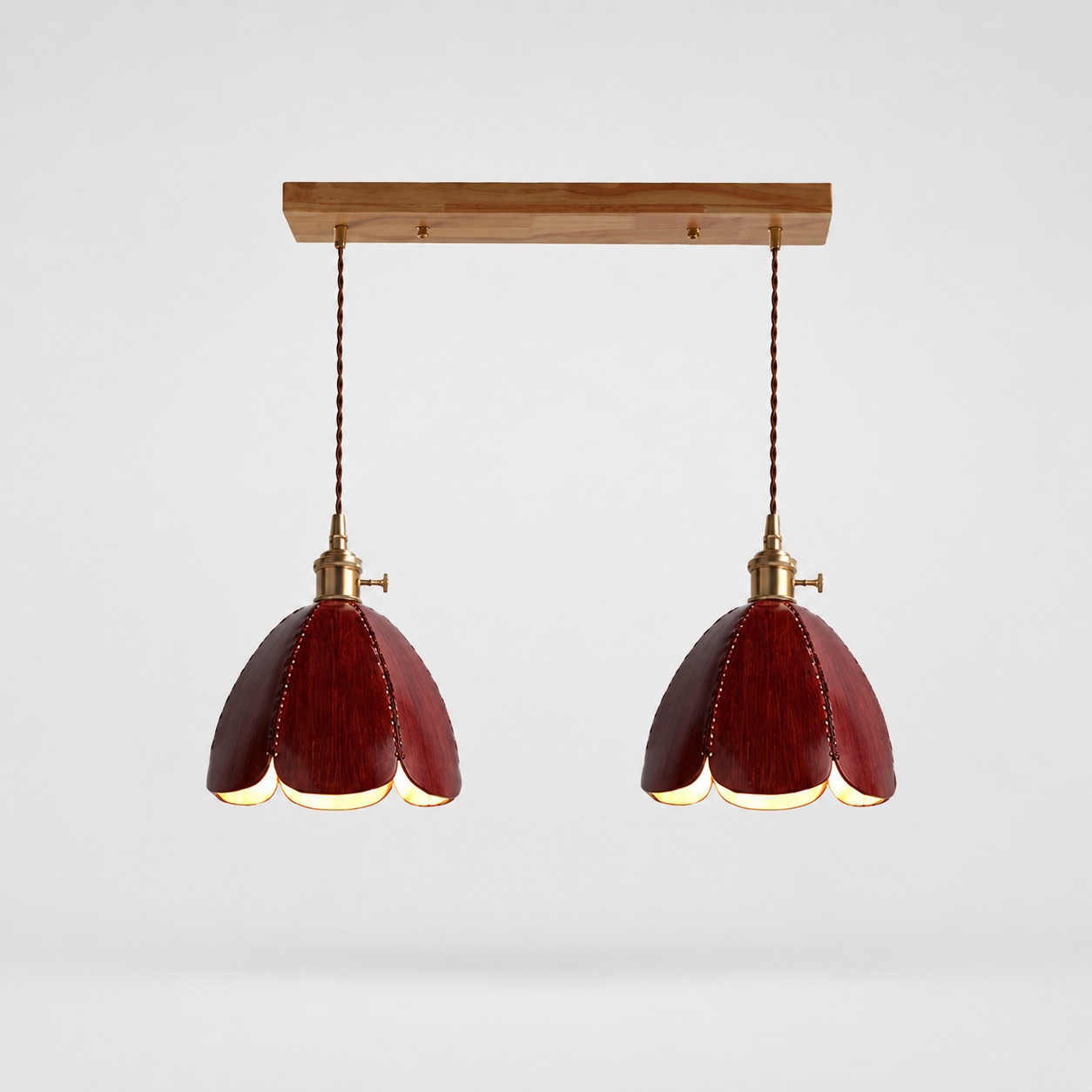 2-Light Linear Pendant / Brown