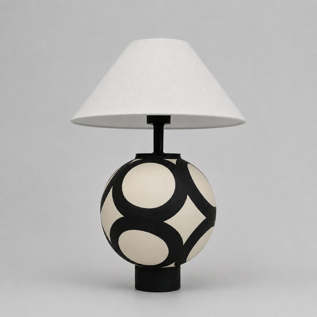 Keramická kulatá stolní lampa s stmívačem