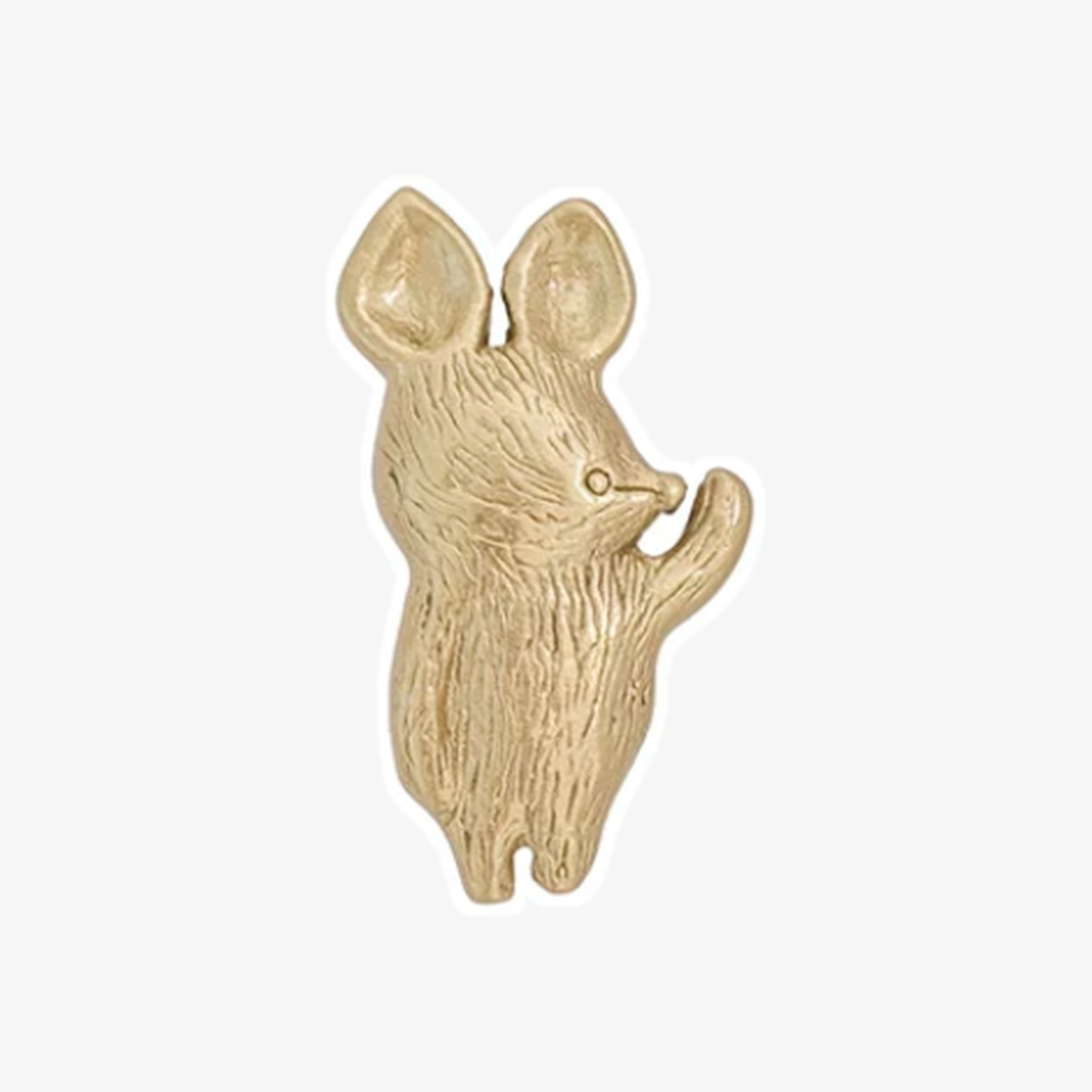 マウスサイズ 真鍮製の動物型キャビネットノブ