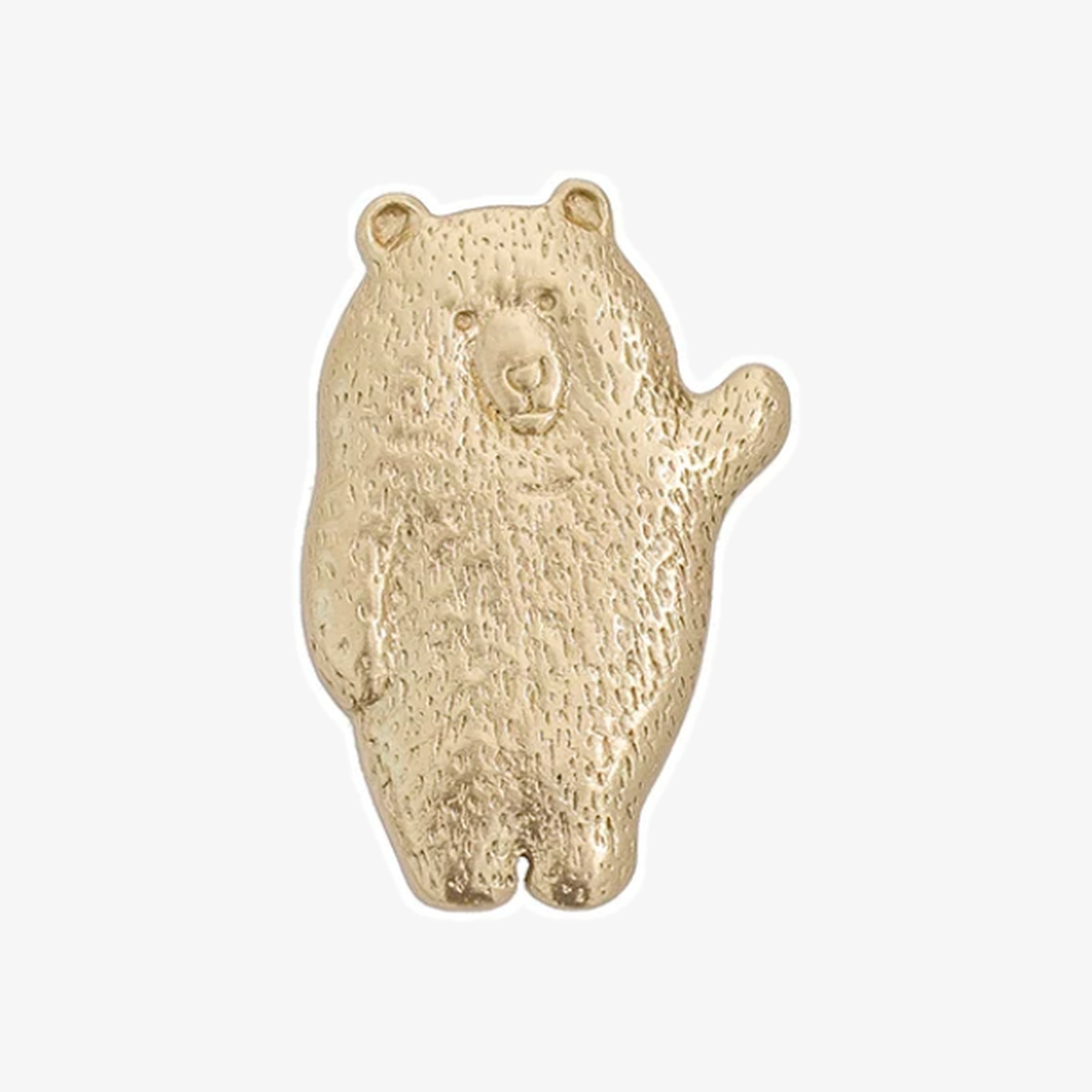 クマサイズCの真鍮製動物型キャビネットノブ